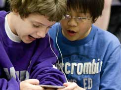 students using iPods