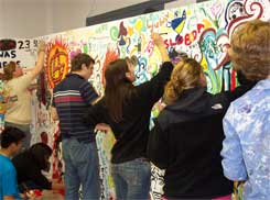 Student artists at work